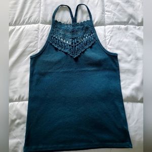 Teal thin strap Tank-top
